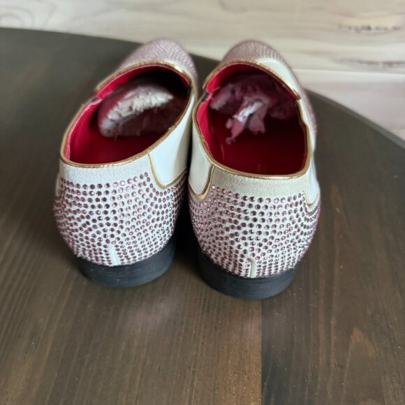 Fiesso By Aurelio Garcia White/Pink With Rhinestones Slip-On Shoes Size 8 main image 9